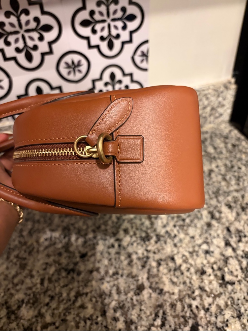Coach Tan Leather Dome Satchel with Detachable Strap - Picture 8 of 9